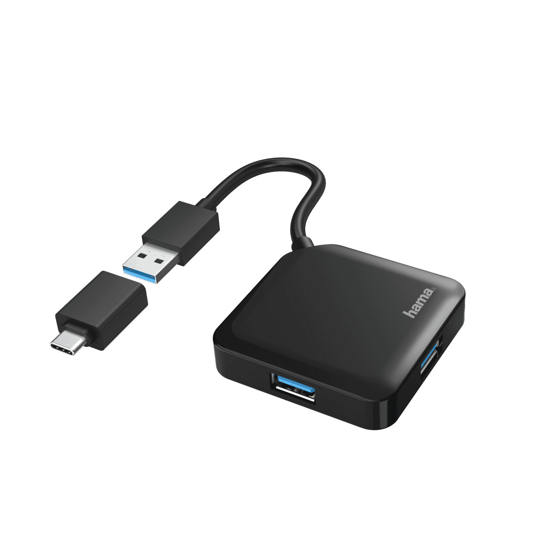 Hama USB hub, 4 ports, USB 3.2 Gen1, 5 Gbit/s, incl. USB-C adapter